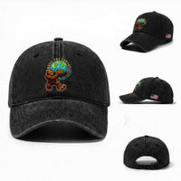Earth Day Washed Cotton Baseball Cap Save The Earth Bigfoot Lives Here