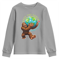 Earth Day Youth Sweatshirt Save The Earth Bigfoot Lives Here
