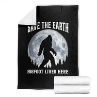 Save The Earth Bigfoot Lives Here Throw Blanket Earth Day Nature Lover