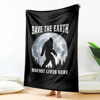 Save The Earth Bigfoot Lives Here Throw Blanket Earth Day Nature Lover