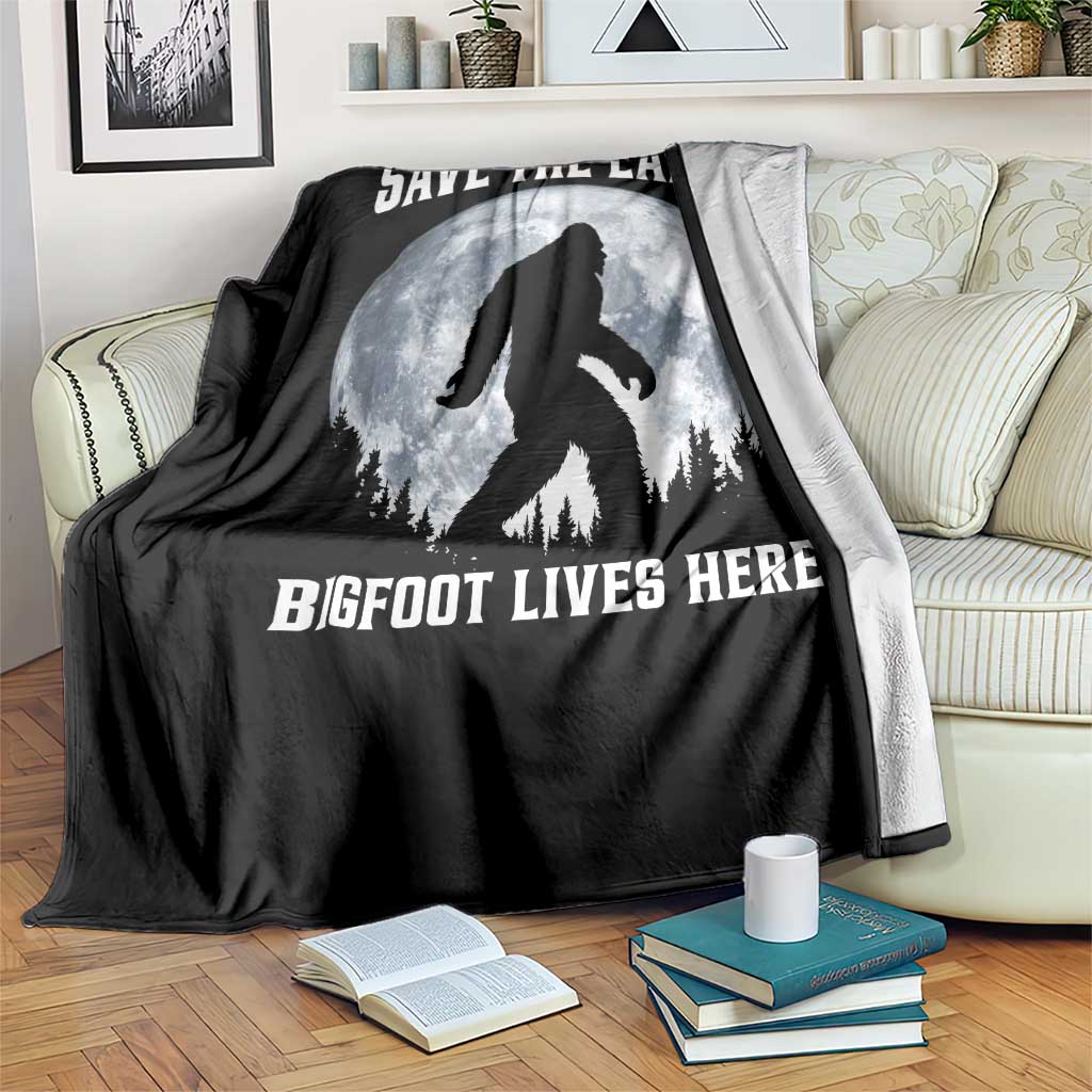 Save The Earth Bigfoot Lives Here Throw Blanket Earth Day Nature Lover