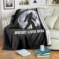 Save The Earth Bigfoot Lives Here Throw Blanket Earth Day Nature Lover