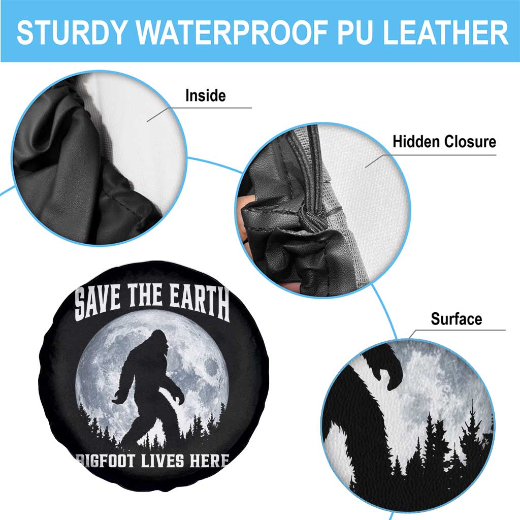 Save The Earth Bigfoot Lives Here Spare Tire Cover Earth Day Nature Lover