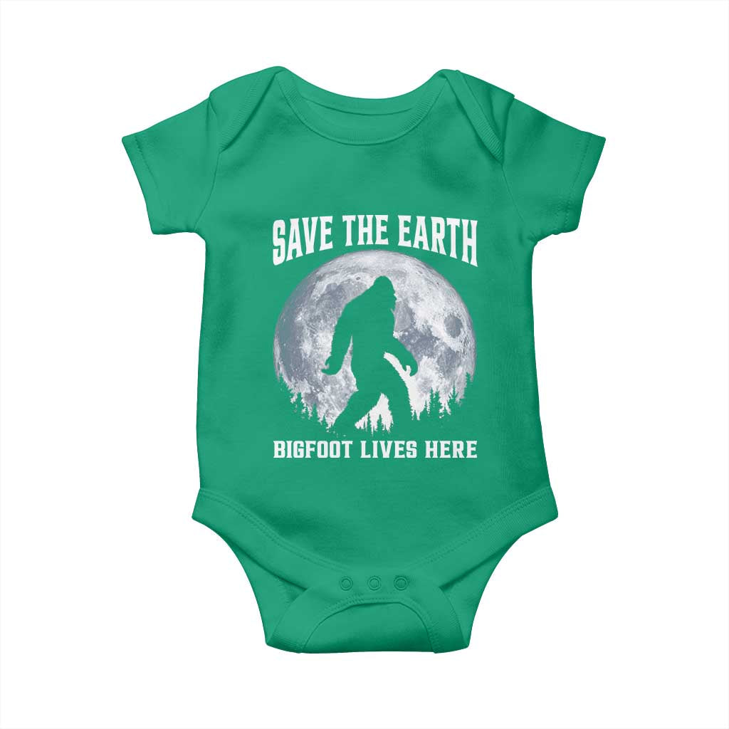 Save The Earth Bigfoot Lives Here Baby Onesie Earth Day Nature Lover