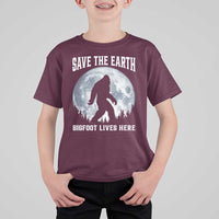 Save The Earth Bigfoot Lives Here T Shirt For Kid Earth Day Nature Lover