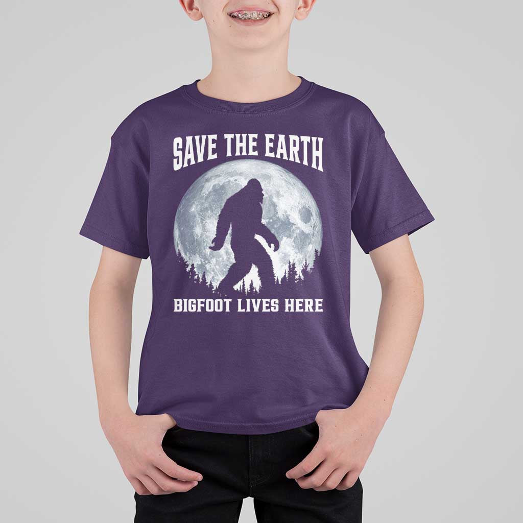 Save The Earth Bigfoot Lives Here T Shirt For Kid Earth Day Nature Lover