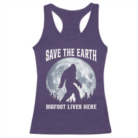 Save The Earth Bigfoot Lives Here Racerback Tank Top Earth Day Nature Lover