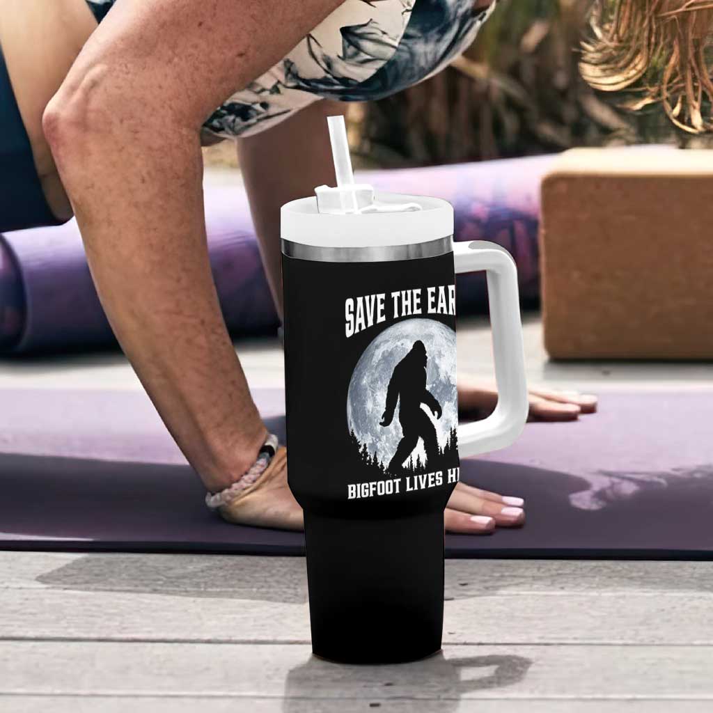 Save The Earth Bigfoot Lives Here Tumbler With Handle Earth Day Nature Lover