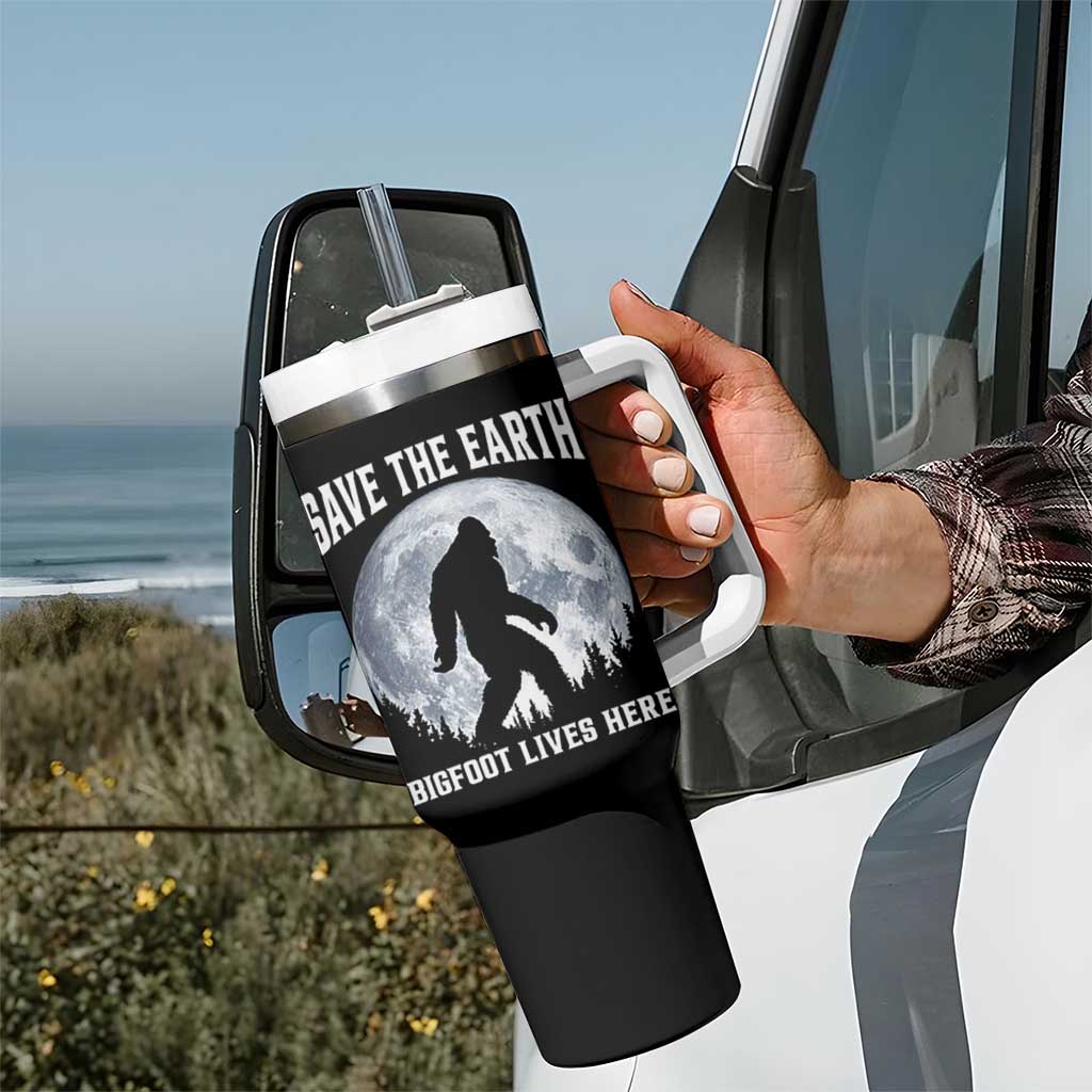 Save The Earth Bigfoot Lives Here Tumbler With Handle Earth Day Nature Lover