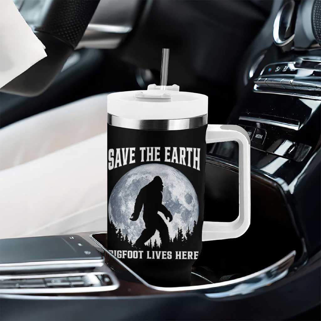 Save The Earth Bigfoot Lives Here Tumbler With Handle Earth Day Nature Lover
