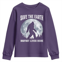 Save The Earth Bigfoot Lives Here Youth Sweatshirt Earth Day Nature Lover