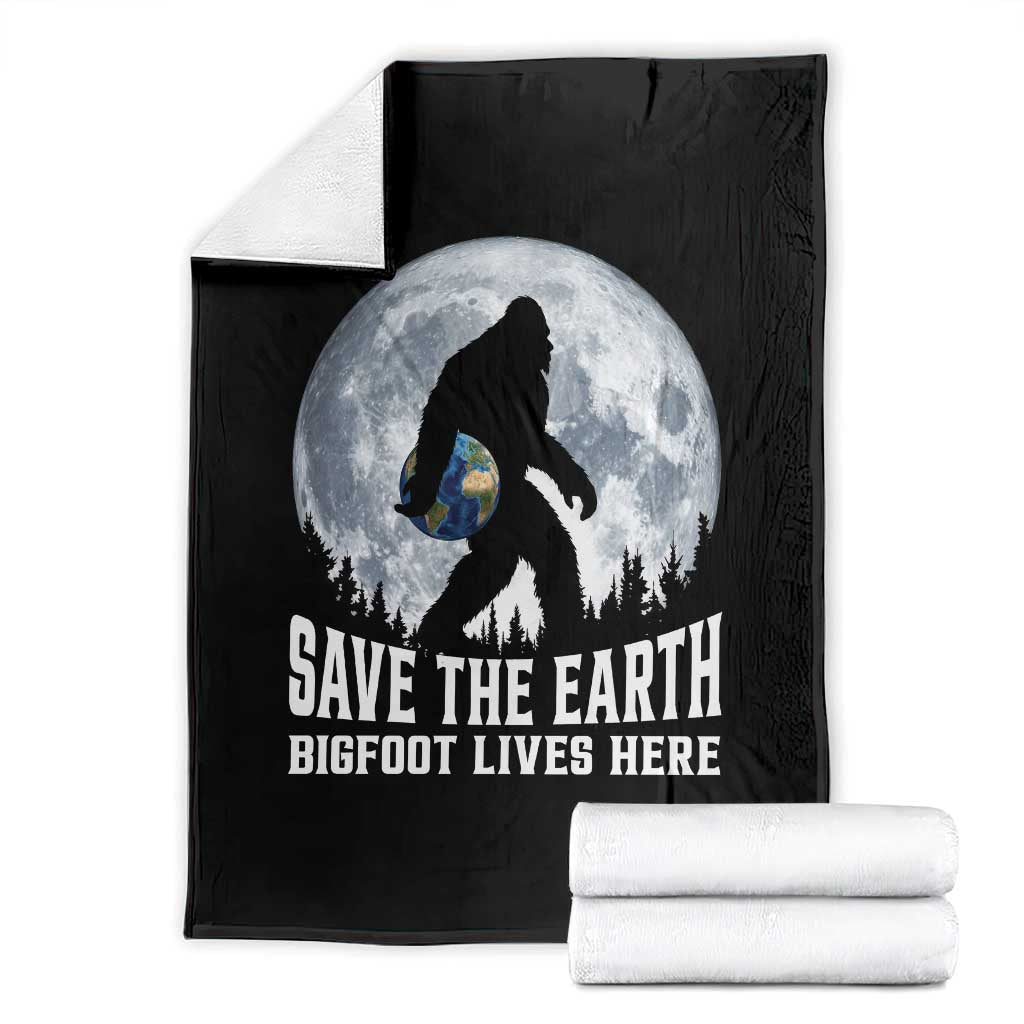 Save Our Planet Nature Lover Throw Blanket Bigfoot Lives Here