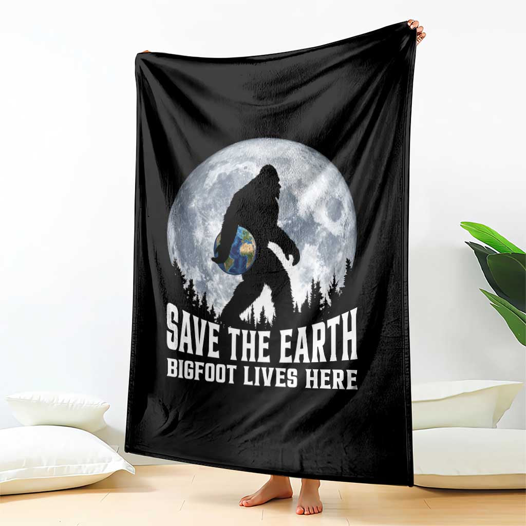 Save Our Planet Nature Lover Throw Blanket Bigfoot Lives Here