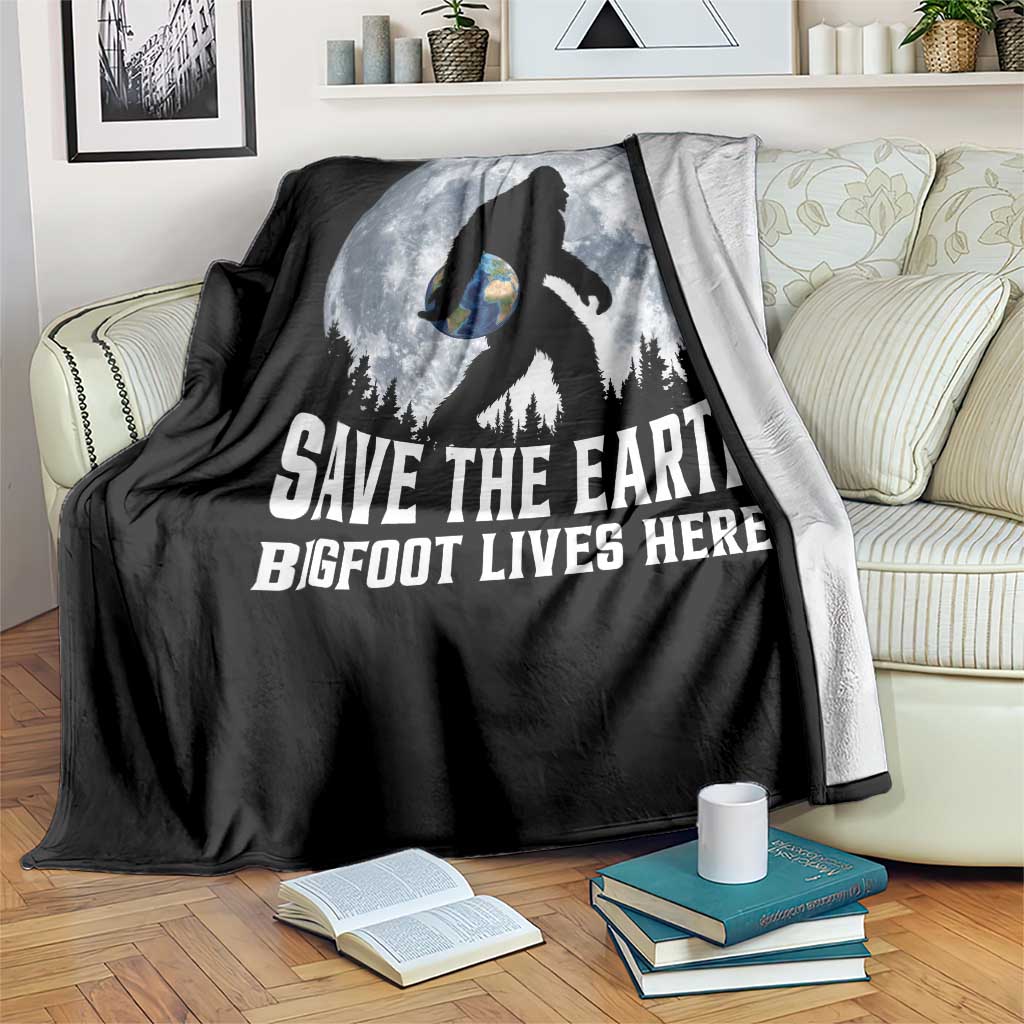 Save Our Planet Nature Lover Throw Blanket Bigfoot Lives Here