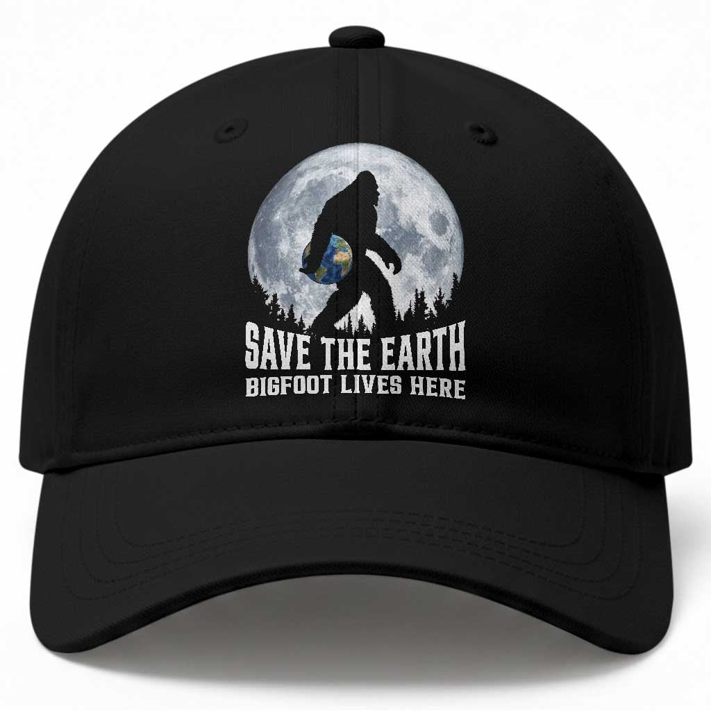 Save Our Planet Nature Lover Baseball Cap Bigfoot Lives Here