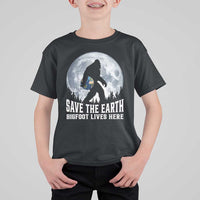 Save Our Planet Nature Lover T Shirt For Kid Bigfoot Lives Here