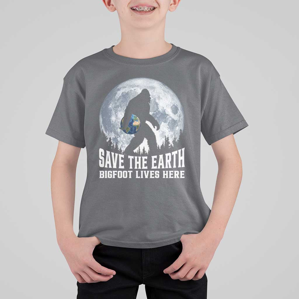 Save Our Planet Nature Lover T Shirt For Kid Bigfoot Lives Here