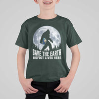 Save Our Planet Nature Lover T Shirt For Kid Bigfoot Lives Here