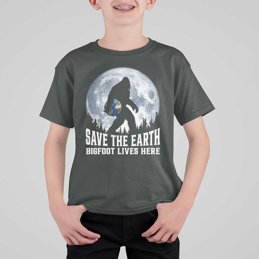 Save Our Planet Nature Lover T Shirt For Kid Bigfoot Lives Here