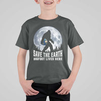 Save Our Planet Nature Lover T Shirt For Kid Bigfoot Lives Here
