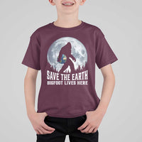Save Our Planet Nature Lover T Shirt For Kid Bigfoot Lives Here