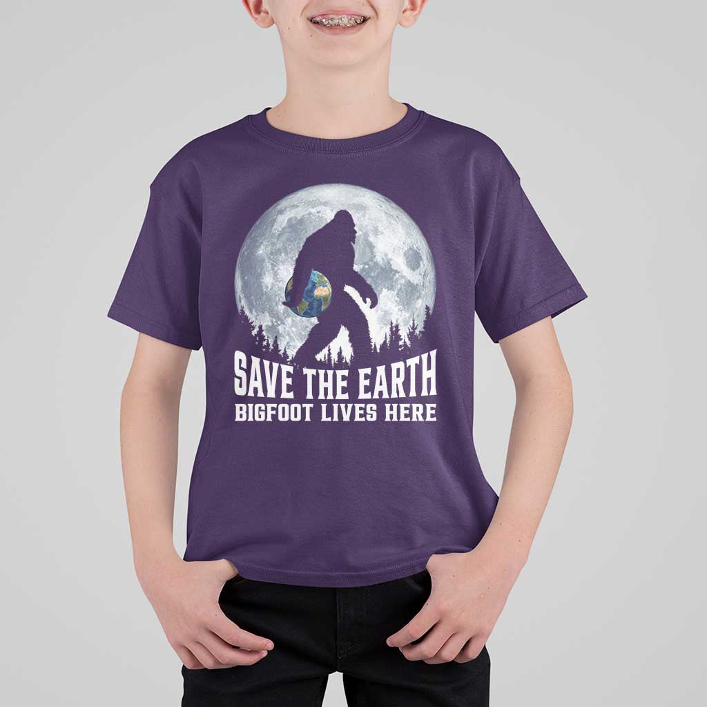 Save Our Planet Nature Lover T Shirt For Kid Bigfoot Lives Here