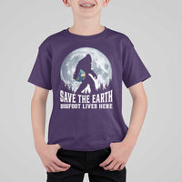 Save Our Planet Nature Lover T Shirt For Kid Bigfoot Lives Here