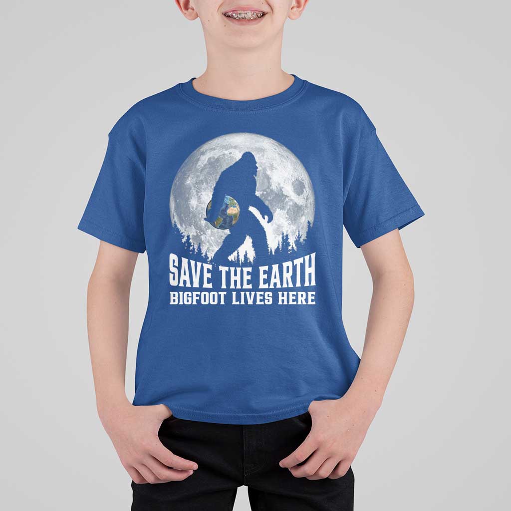 Save Our Planet Nature Lover T Shirt For Kid Bigfoot Lives Here