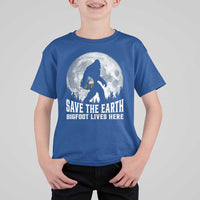Save Our Planet Nature Lover T Shirt For Kid Bigfoot Lives Here