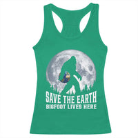 Save Our Planet Nature Lover Racerback Tank Top Bigfoot Lives Here