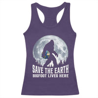 Save Our Planet Nature Lover Racerback Tank Top Bigfoot Lives Here