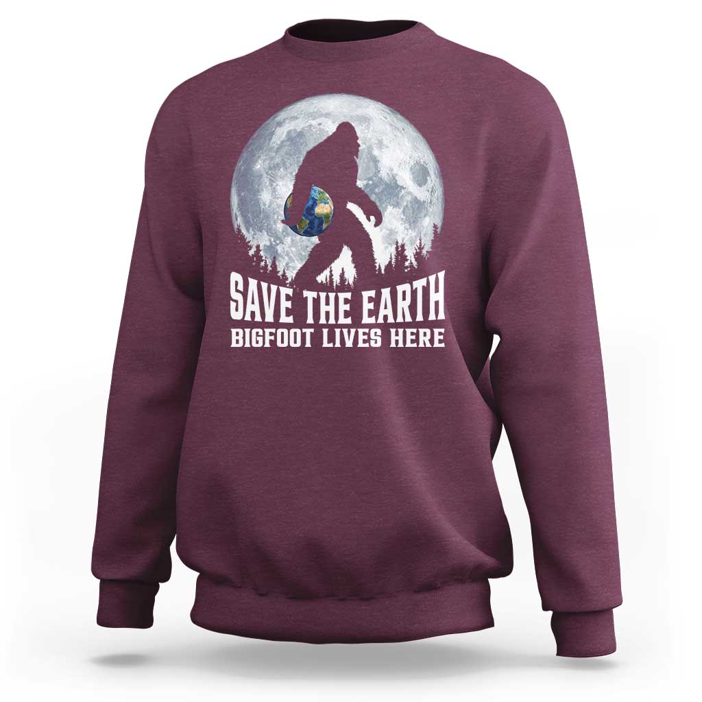 Save Our Planet Nature Lover Sweatshirt Bigfoot Lives Here