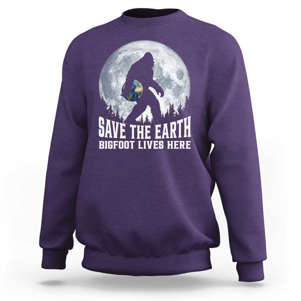 Save Our Planet Nature Lover Sweatshirt Bigfoot Lives Here