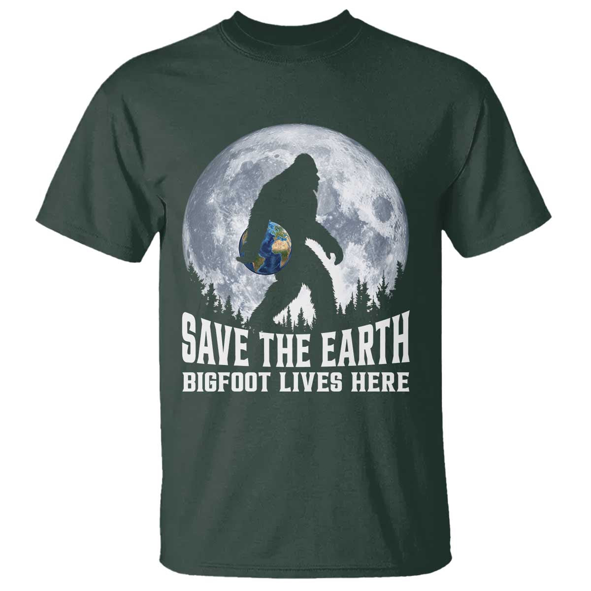 Save Our Planet Nature Lover T Shirt Bigfoot Lives Here
