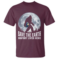 Save Our Planet Nature Lover T Shirt Bigfoot Lives Here