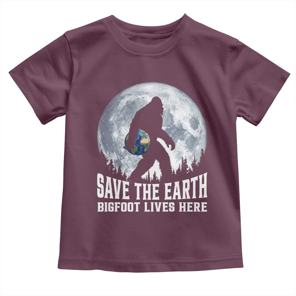 Save Our Planet Nature Lover Toddler T Shirt Bigfoot Lives Here