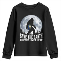 Save Our Planet Nature Lover Youth Sweatshirt Bigfoot Lives Here