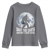 Save Our Planet Nature Lover Youth Sweatshirt Bigfoot Lives Here
