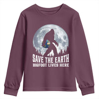 Save Our Planet Nature Lover Youth Sweatshirt Bigfoot Lives Here