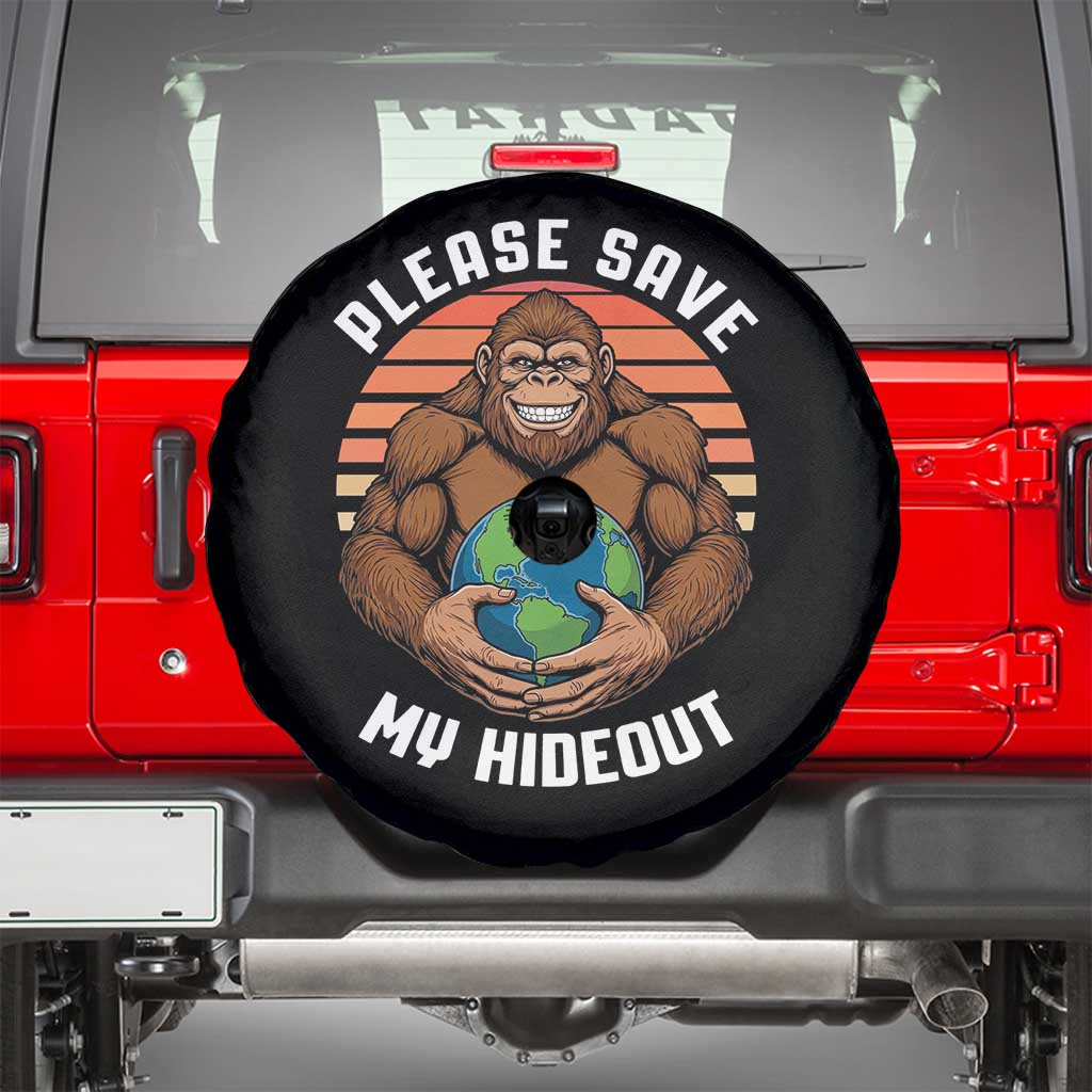 Funny Earth Day Bigfoot Spare Tire Cover Please Save My Hideout