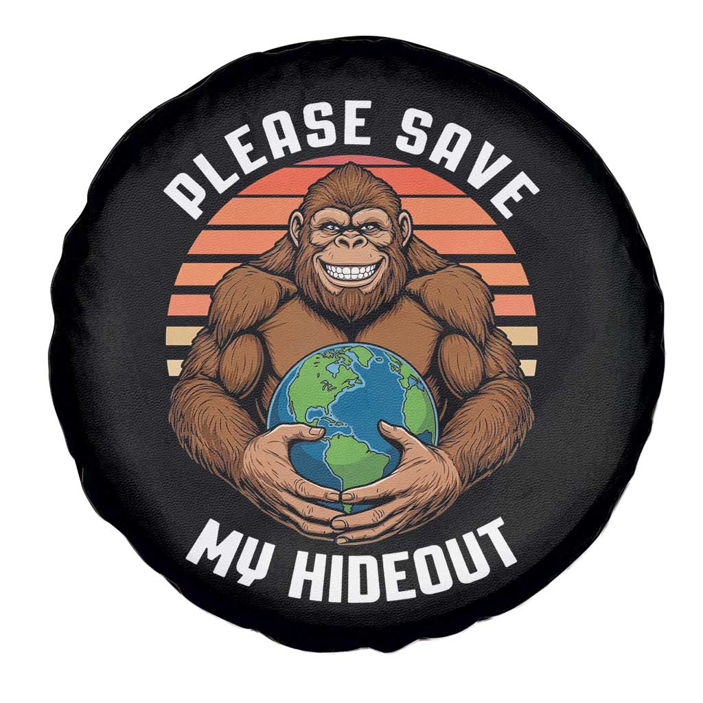 Funny Earth Day Bigfoot Spare Tire Cover Please Save My Hideout