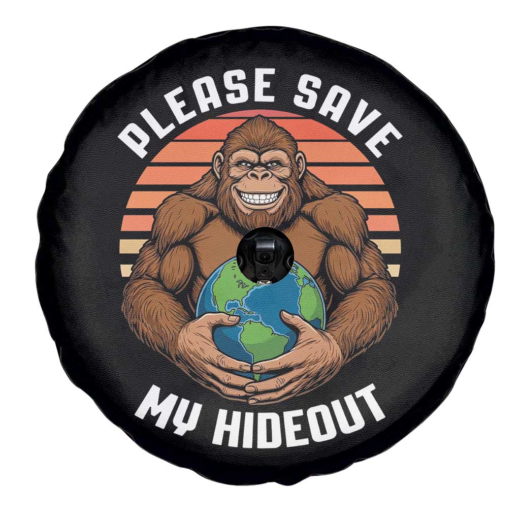 Funny Earth Day Bigfoot Spare Tire Cover Please Save My Hideout