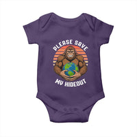 Funny Earth Day Bigfoot Baby Onesie Please Save My Hideout