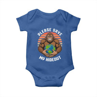 Funny Earth Day Bigfoot Baby Onesie Please Save My Hideout