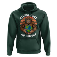 Funny Earth Day Bigfoot Hoodie Please Save My Hideout