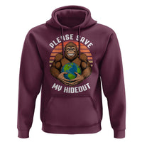 Funny Earth Day Bigfoot Hoodie Please Save My Hideout