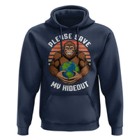 Funny Earth Day Bigfoot Hoodie Please Save My Hideout