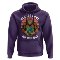Funny Earth Day Bigfoot Hoodie Please Save My Hideout