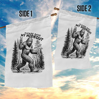 Please Save My Hideout Garden Flag Bigfoot Forest Protector