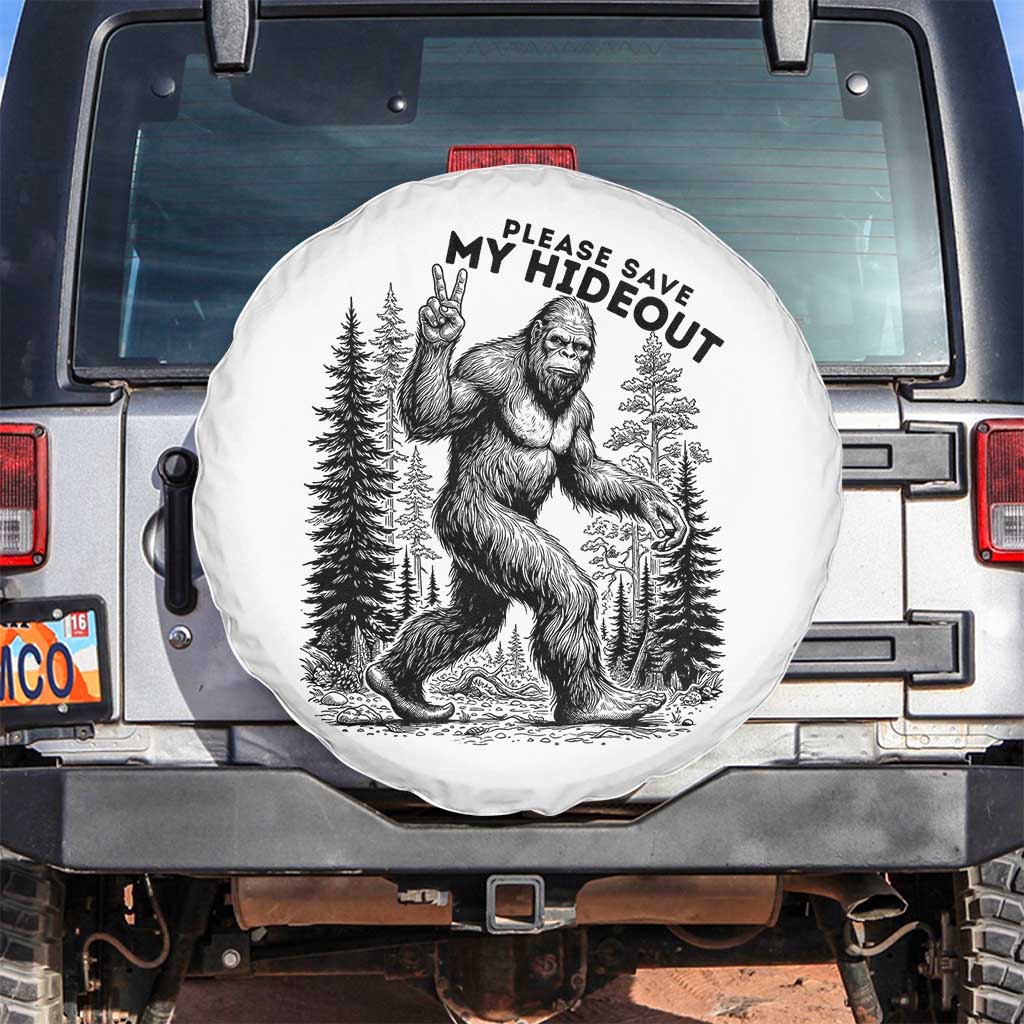 Please Save My Hideout Spare Tire Cover Bigfoot Forest Protector